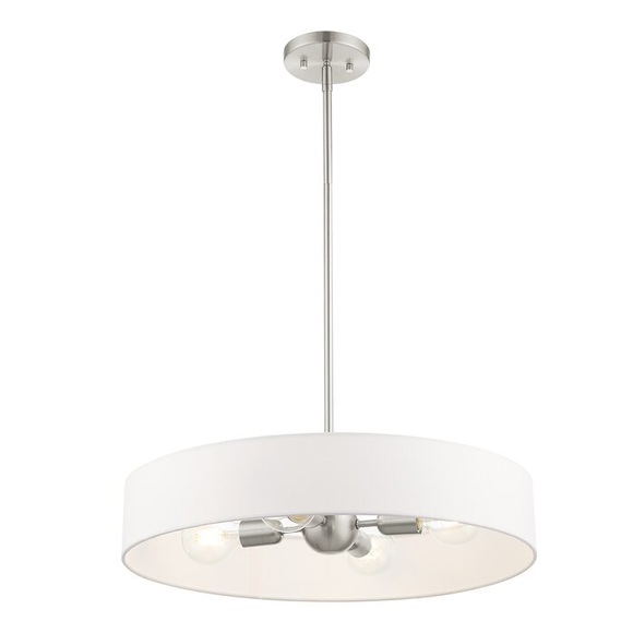 Livex lighting 4 light drum chandelier in nickel - Picture 1 of 4